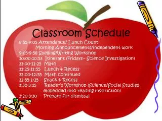 Classroom Schedule