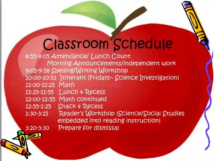classroom schedule
