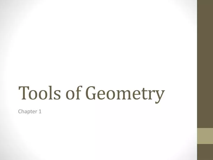 tools of geometry