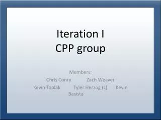 Iteration I CPP group