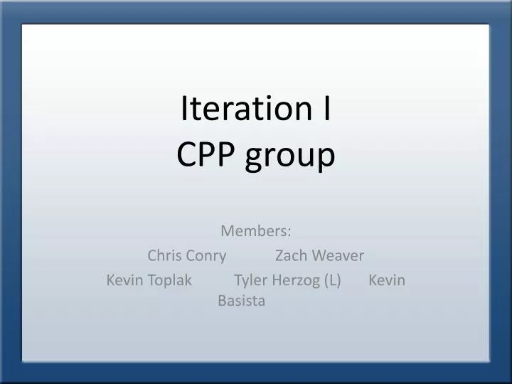 iteration i cpp group