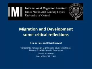 Migration and Development some critical reflections
