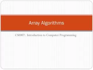 Array Algorithms