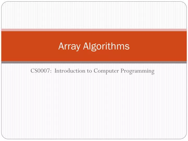 array algorithms