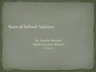 State of School Address