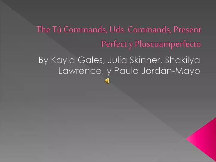 the t commands uds commands present perfect y pluscuamperfecto