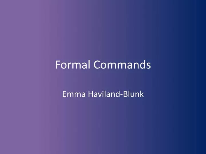 formal commands