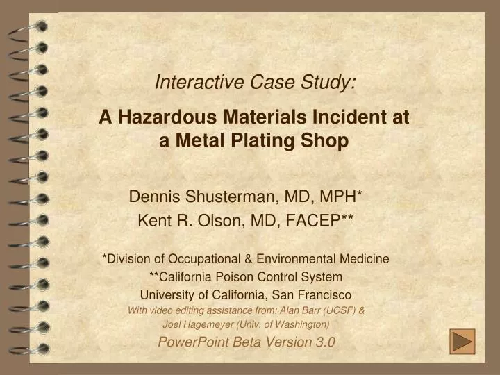 interactive case study a hazardous materials incident at a metal plating shop