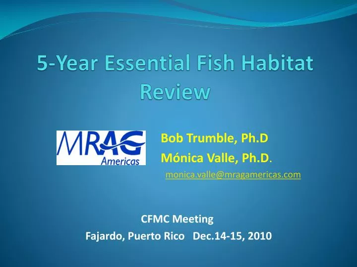 5 year essential fish habitat review