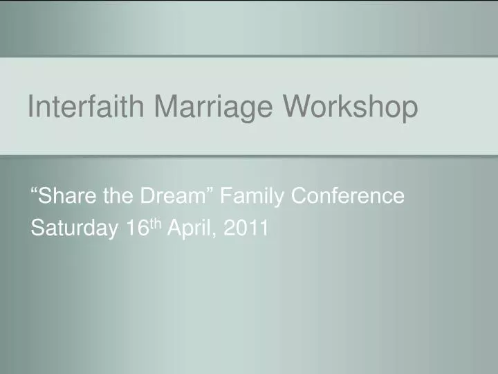 interfaith marriage workshop