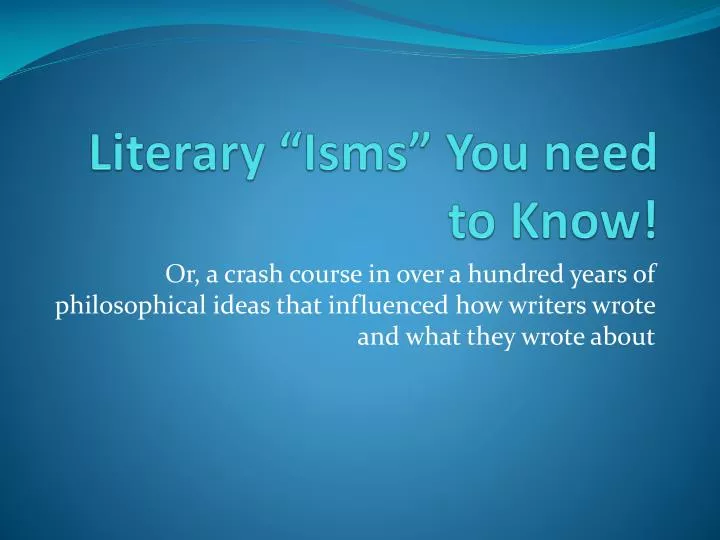 literary isms you need to know