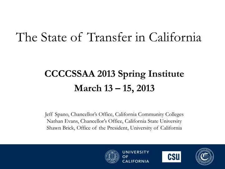 the state of transfer in california