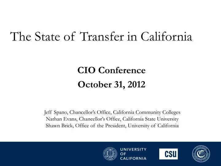 the state of transfer in california