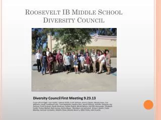 Roosevelt IB Middle School Diversity Council