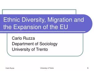Ethnic Diversity, Migration and the Expansion of the EU