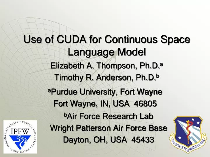 use of cuda for continuous space language model