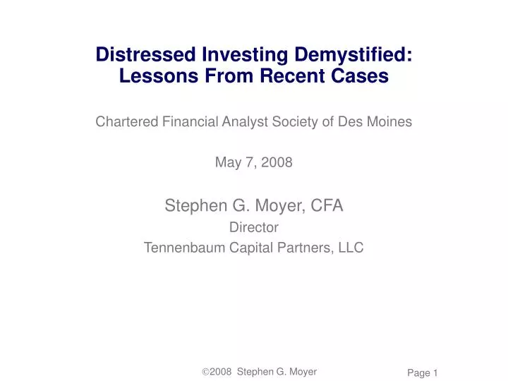 distressed investing demystified lessons from recent cases