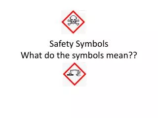 Safety Symbols What do the symbols mean??