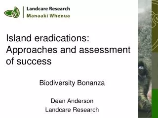 Island eradications: Approaches and assessment of success