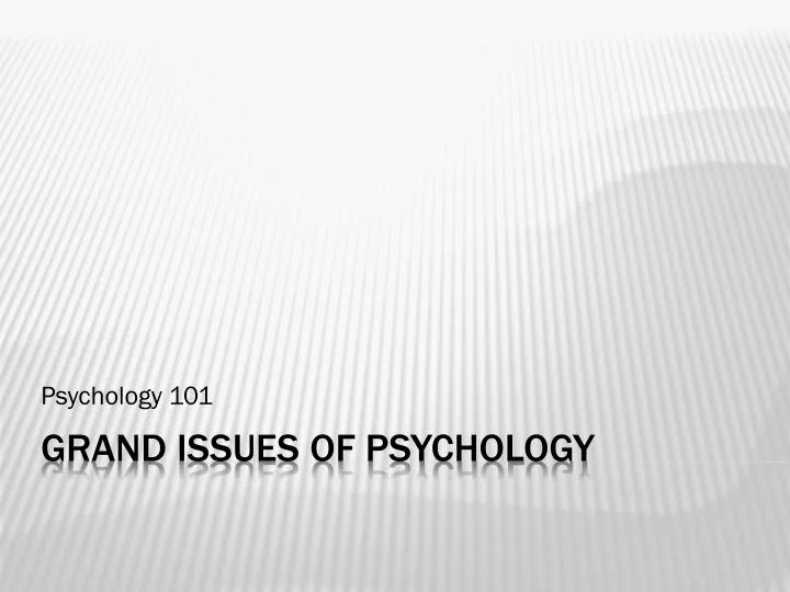 psychology 101