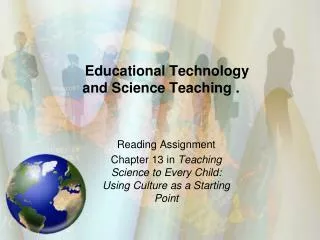 Educational Technology and Science Teaching .