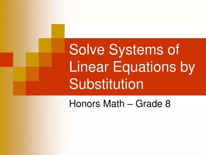 solve systems of linear equations by substitution