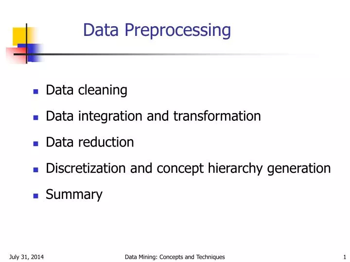 data preprocessing