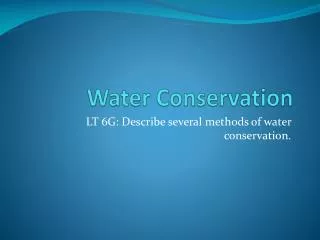 Water Conservation