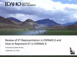 Review of ET Representation in ESPAM2.0 and How to Represent ET in ESPAM2.X