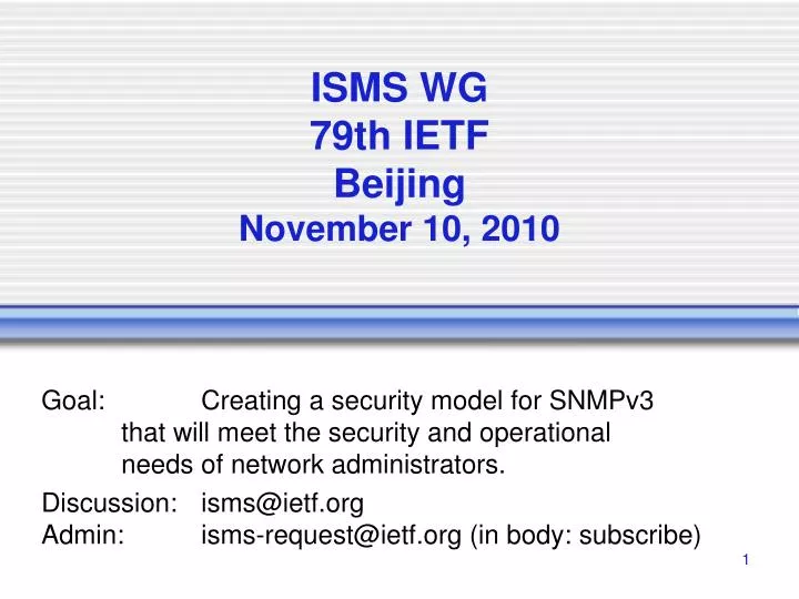 isms wg 79th ietf beijing november 10 2010