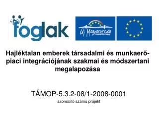 TÁMOP-5.3.2-08/1-2008-0001 azonosító számú projekt