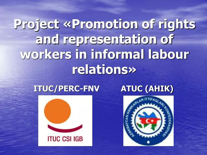 project promotion of rights and representation of workers in informal labour relations
