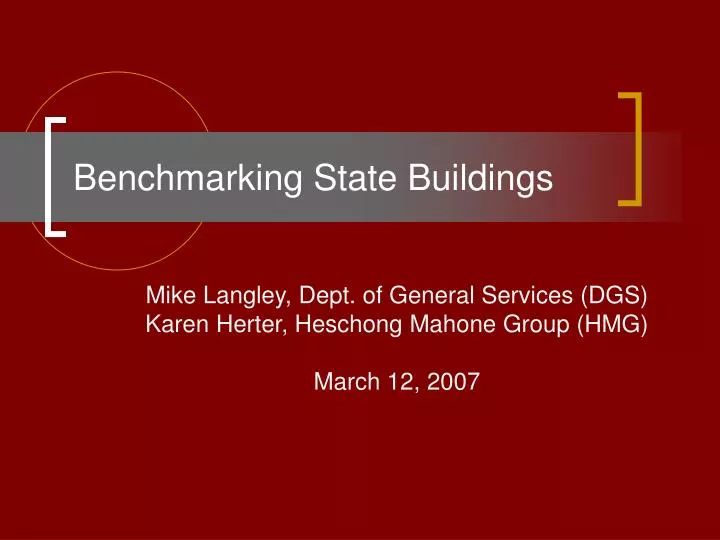 benchmarking state buildings