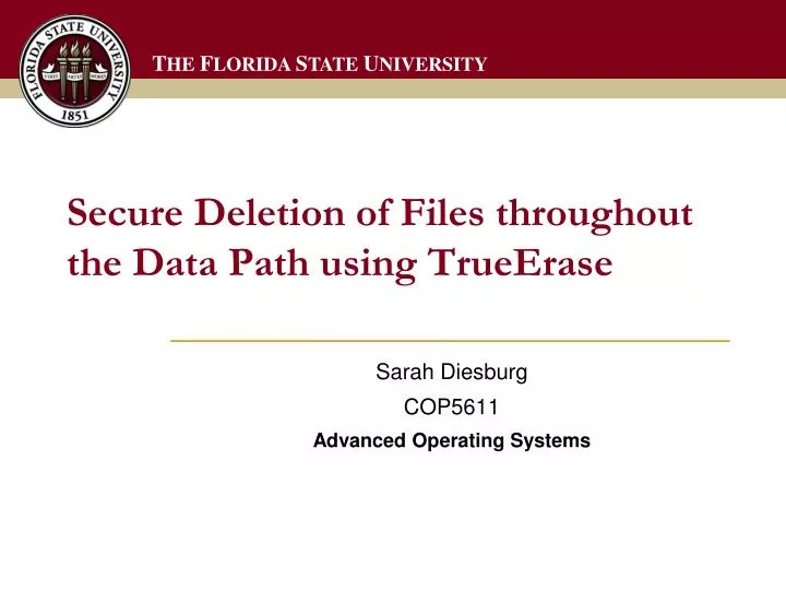 secure deletion of files throughout the data path using trueerase