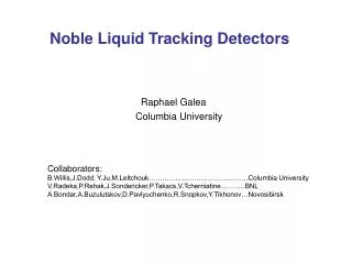 Noble Liquid Tracking Detectors