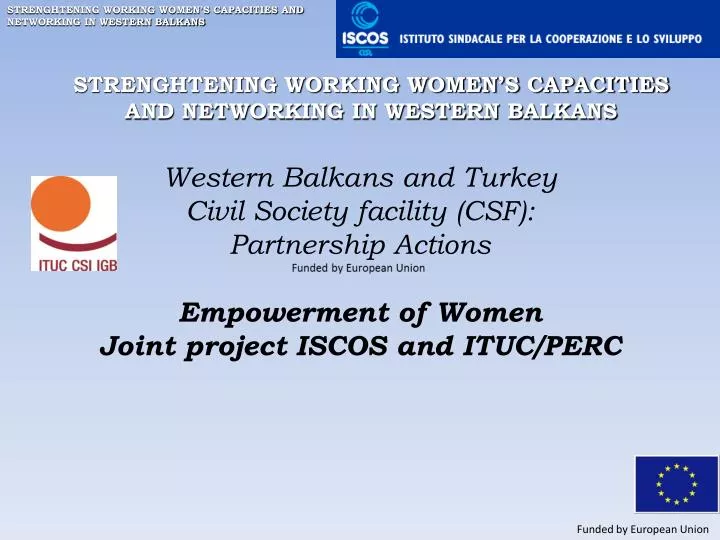 strenghtening working women s capacities and networking in western balkans