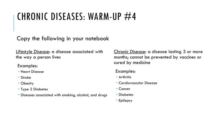 chronic diseases warm up 4