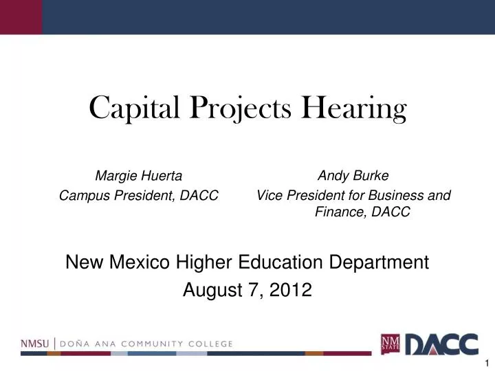 capital projects hearing