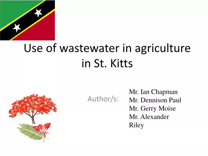 use of wastewater in agriculture in st kitts
