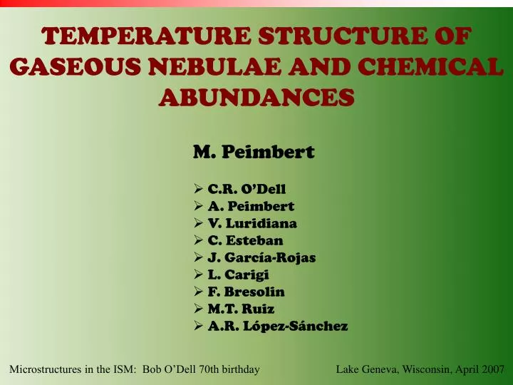 temperature structure of gaseous nebulae and chemical abundances