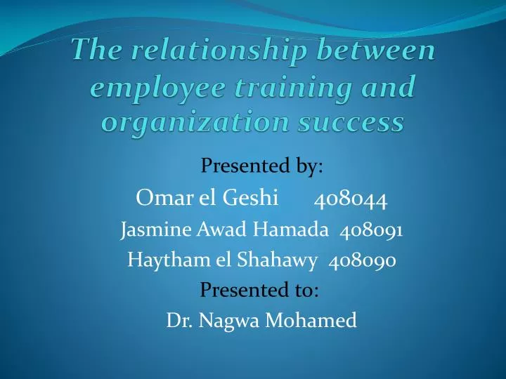 the relationship between employee training and organization success