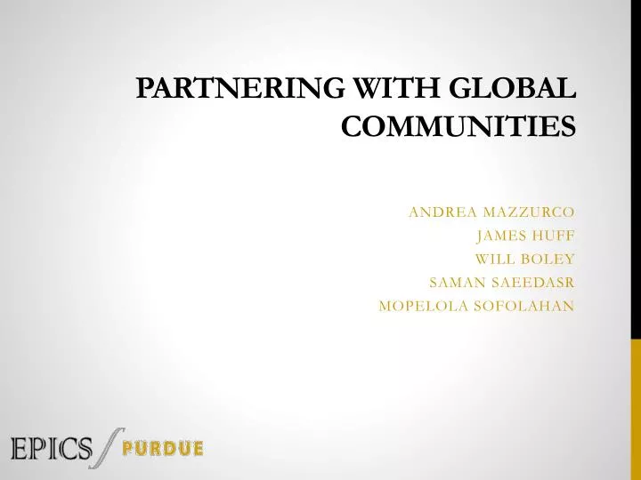 partnering with global communities