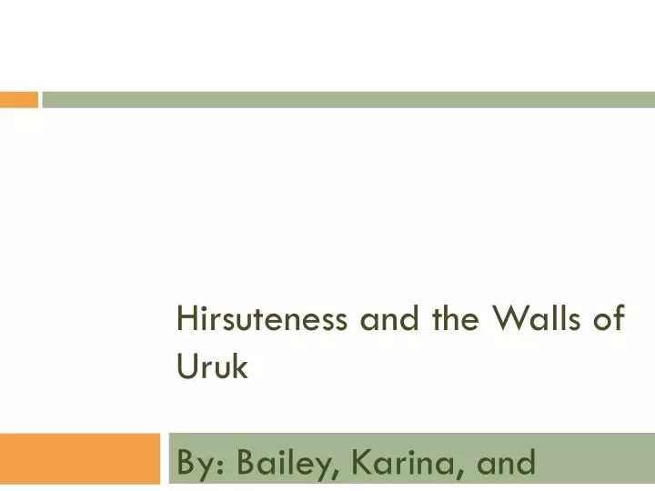 hirsuteness and the walls of uruk