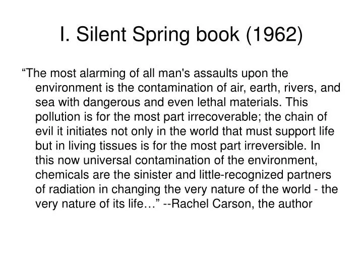 i silent spring book 1962