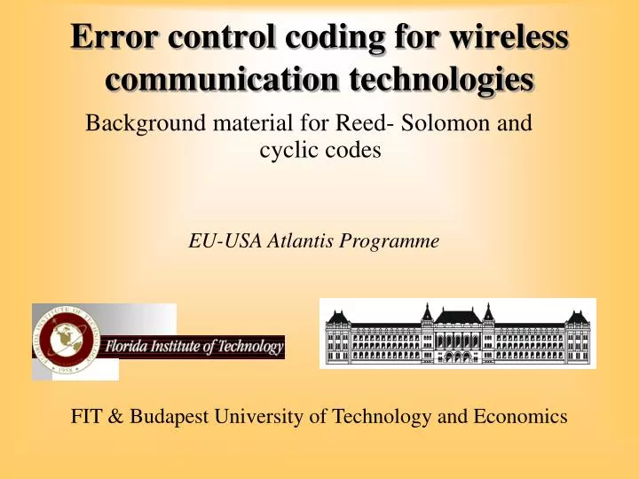 error control coding for wireless communication technologies