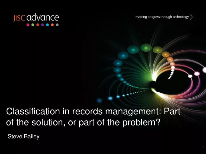 classification in records management part of the solution or part of the problem