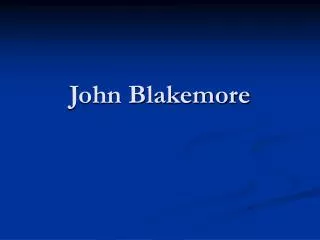 John Blakemore