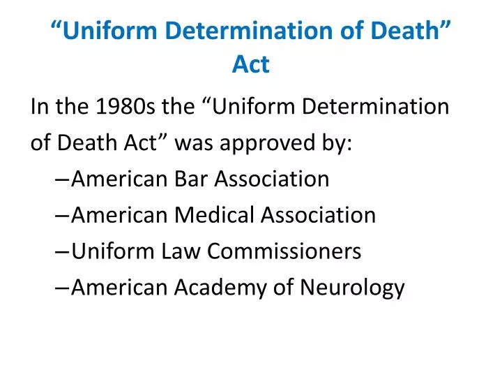 uniform determination of death act
