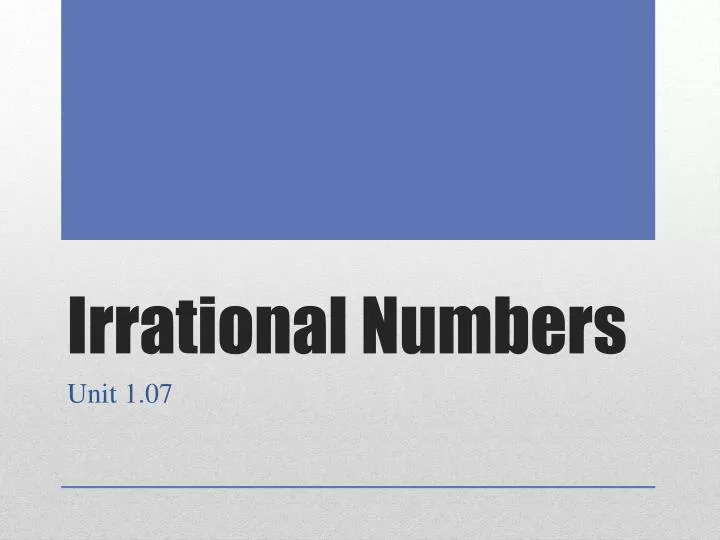 irrational numbers