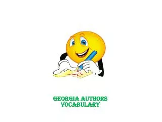 Georgia Authors Vocabulary